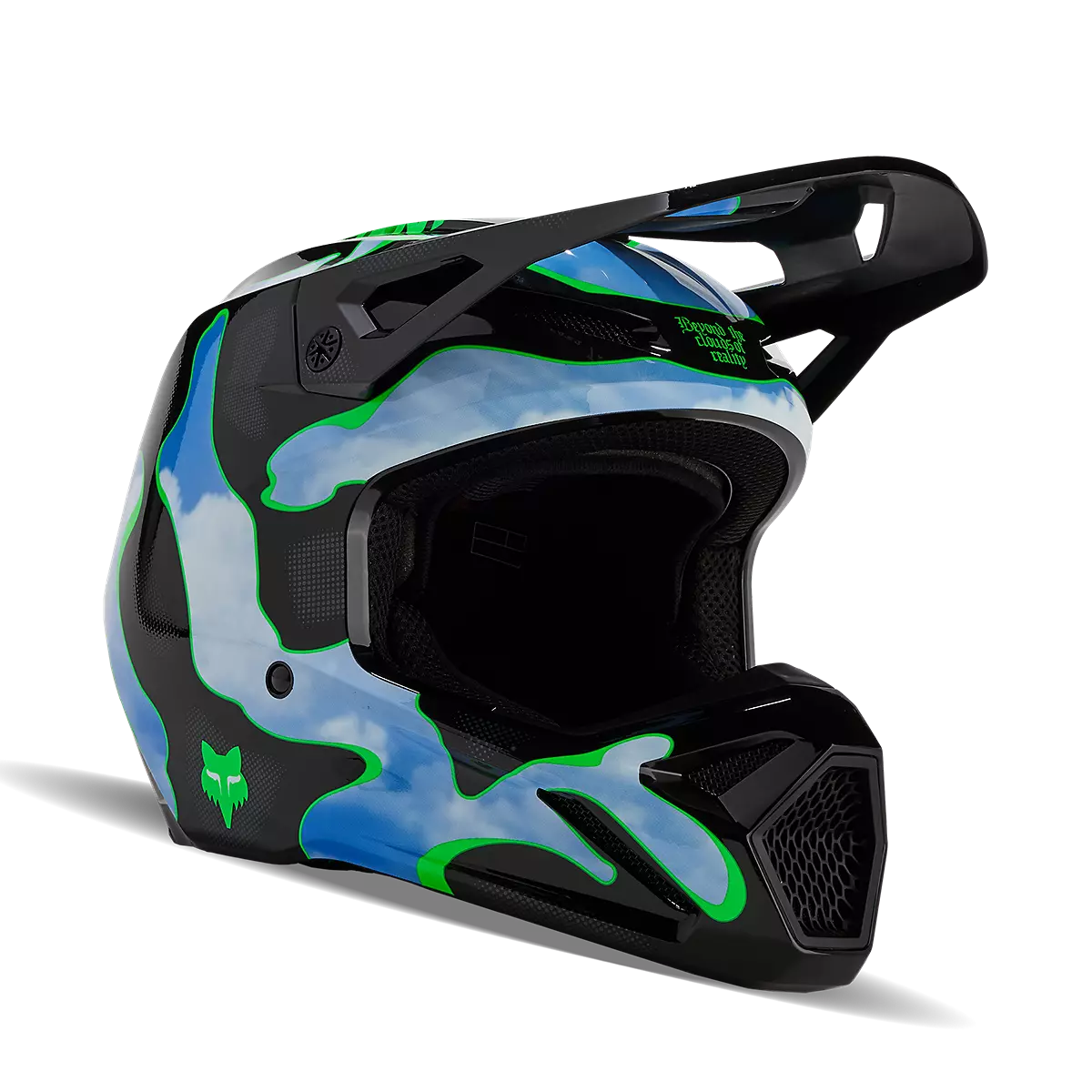 Fox Racing - V1 Atlas Helmet-Black/Green (31376-151)