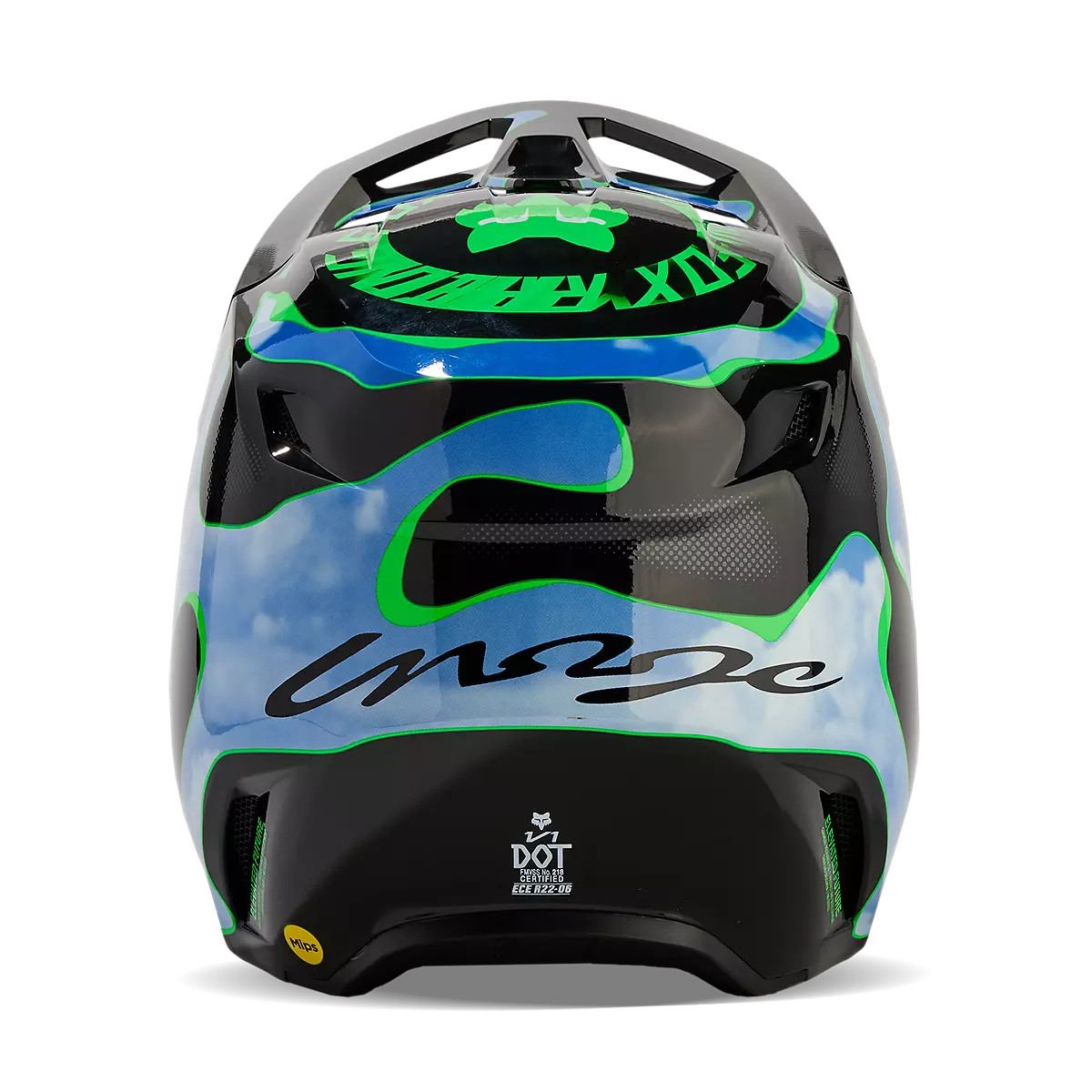 Fox Racing - V1 Atlas Helmet-Black/Green (31376-151)