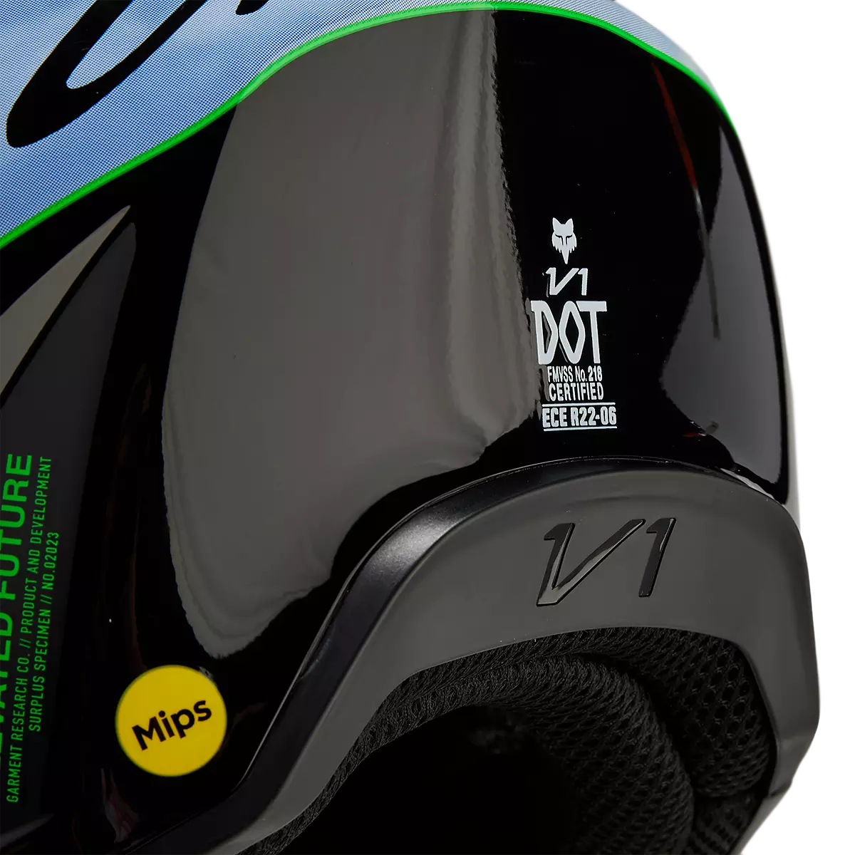 Fox Racing - V1 Atlas Helmet-Black/Green (31376-151)