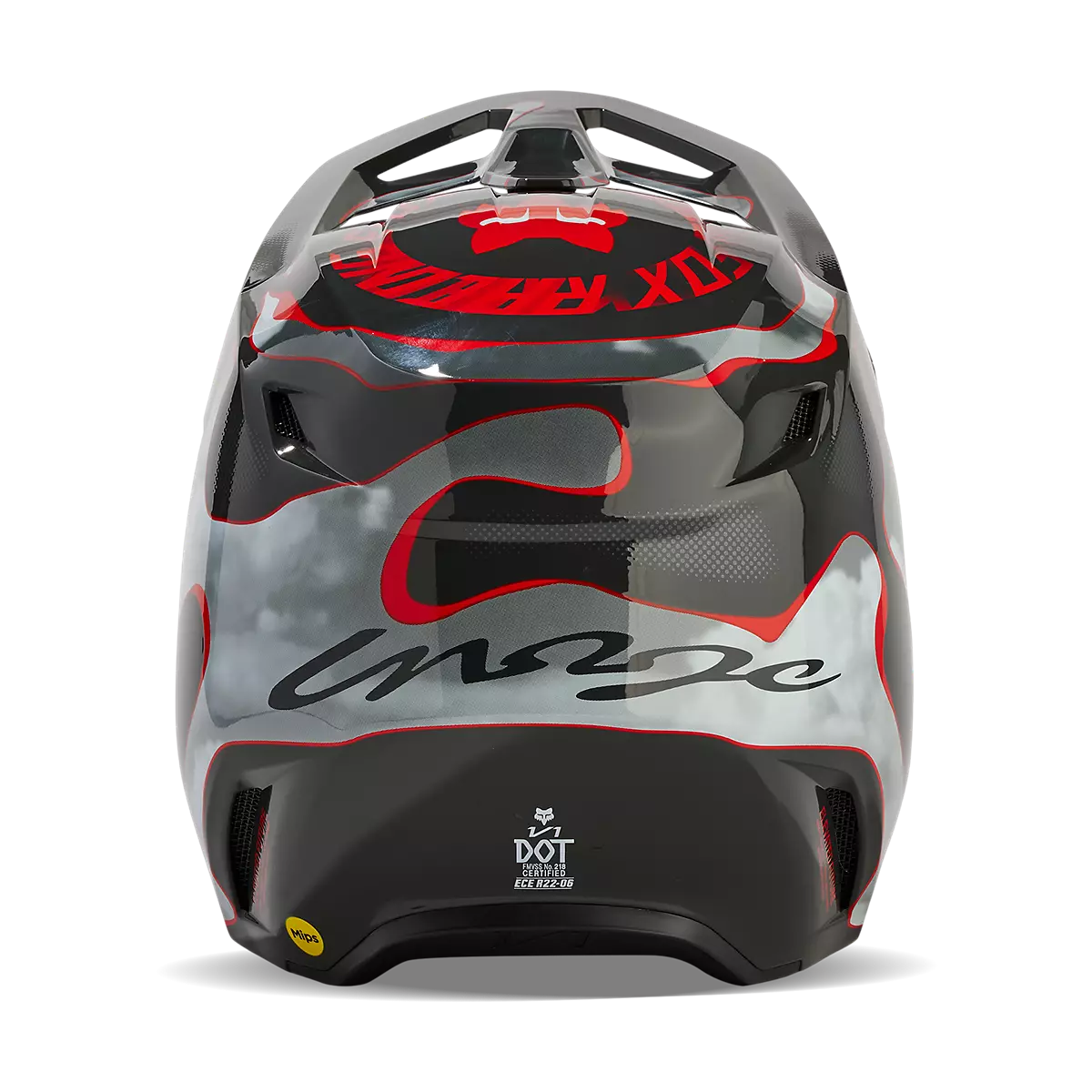 Fox Racing - V1 Atlas Helmet Youth-Grey/Red (31403-037)