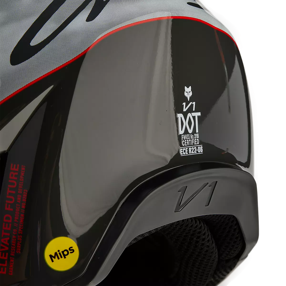 Fox Racing - V1 Atlas Helmet Youth-Grey/Red (31403-037)