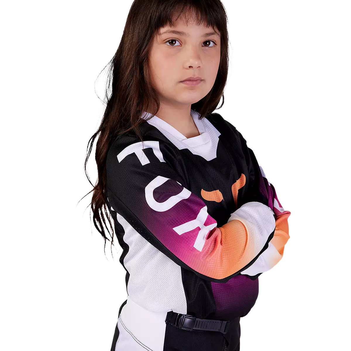 Fox Racing - Youth Girls 180 Flora Jersey-Black/Pink (31434-285)