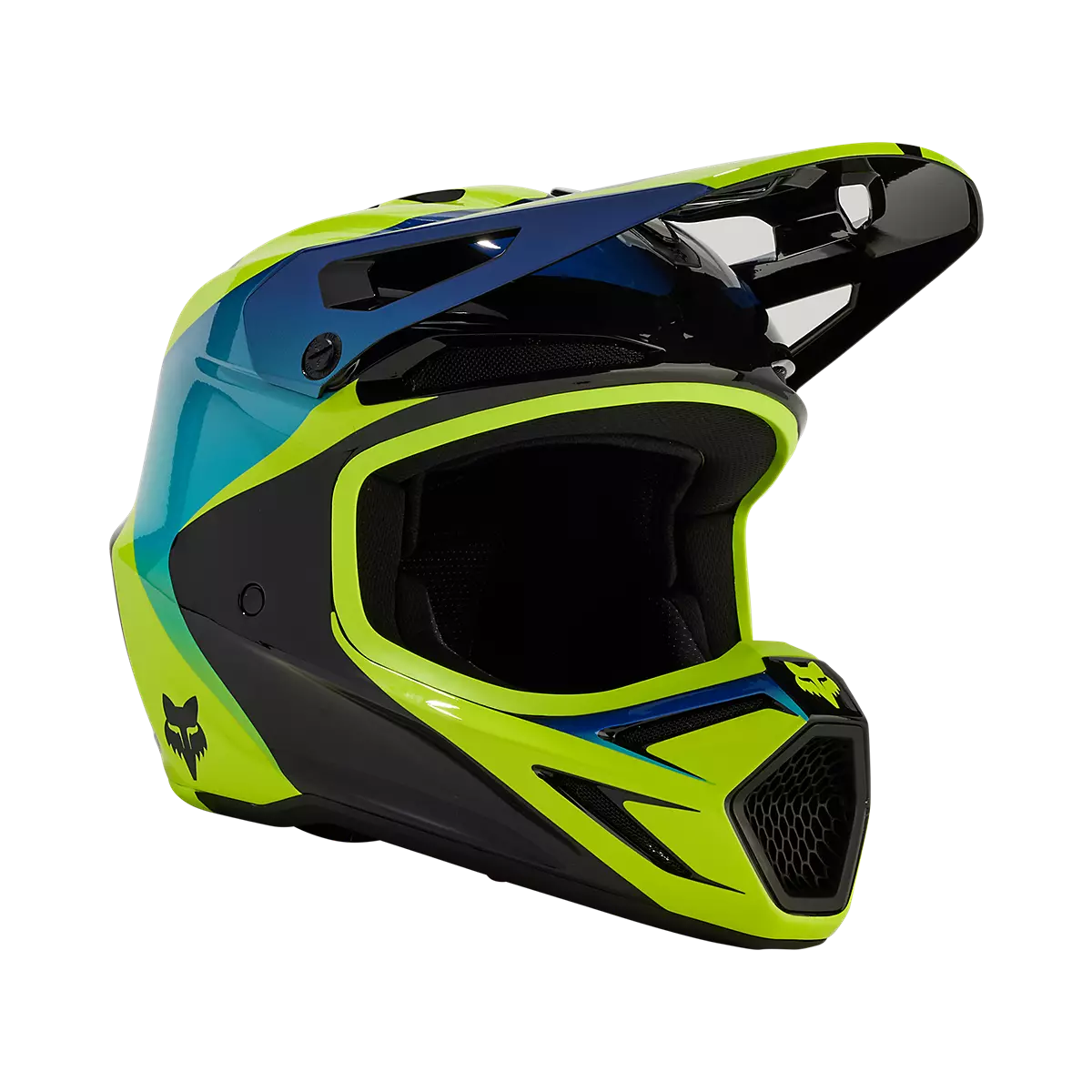 Fox Racing - V3 Streak Helmet Youth-Black/Yellow (31438-019)
