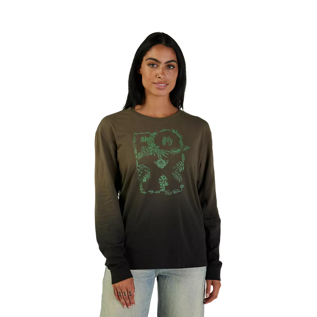 Fox Racing - Womens Sensory Dye LS Tee-Olive Green (31773-099)