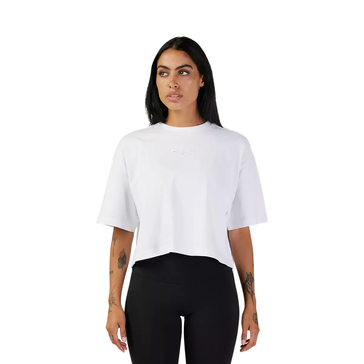 Fox Racing - Womens Wordmark Os Crop Tee-White (31984-008)