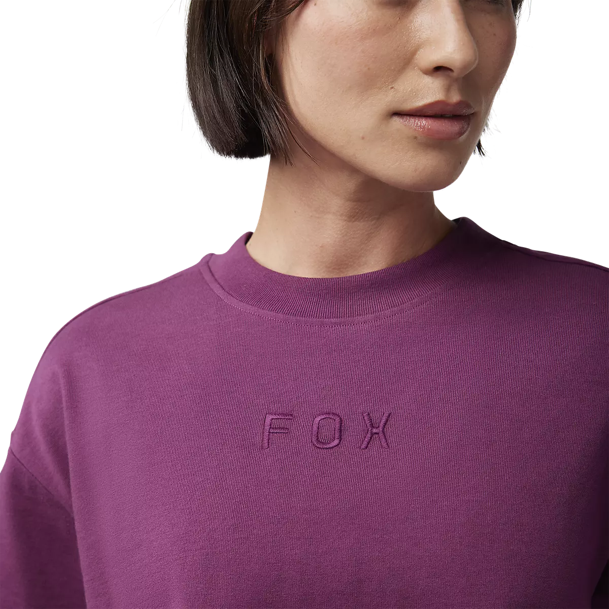 Fox Racing - Womens Wordmark Os Crop Tee-Sangria (31984-552)