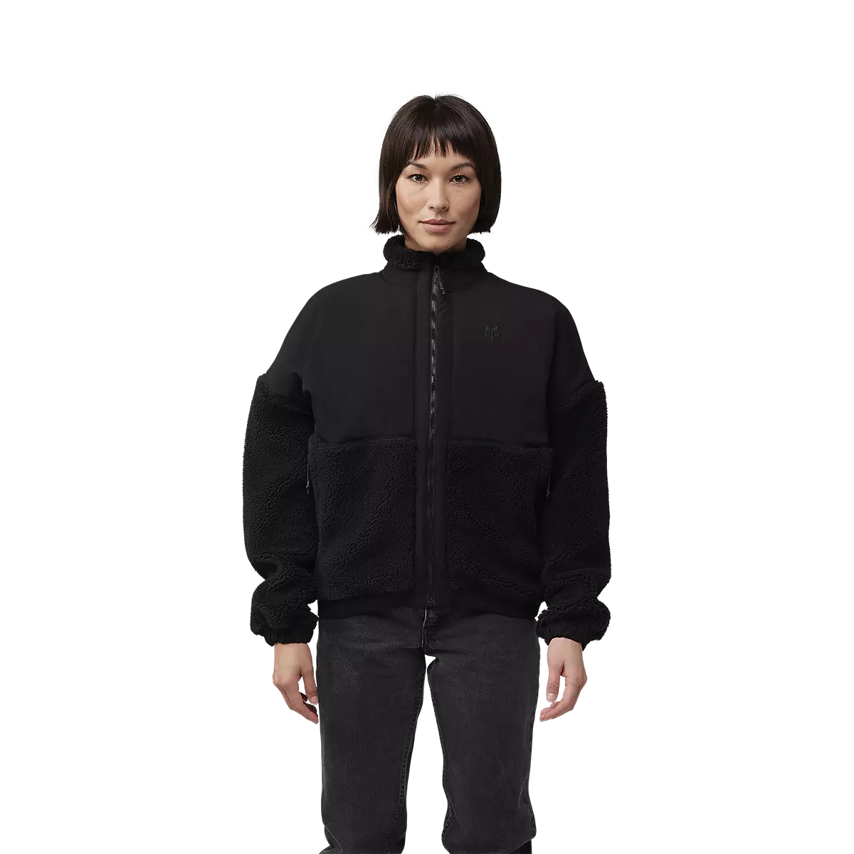 Fox Racing - Womens Survivalist Sherpa Full Zip Jacket-Black (32776-001)