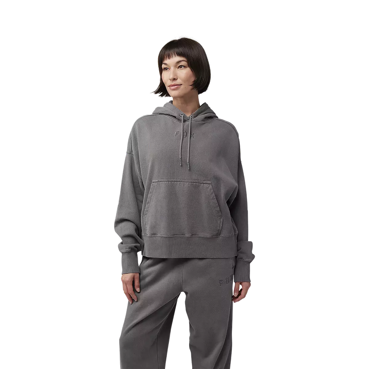Fox Racing - Womens Wordmark Oversized Pullover Hoodie-Pewter (32830-052)
