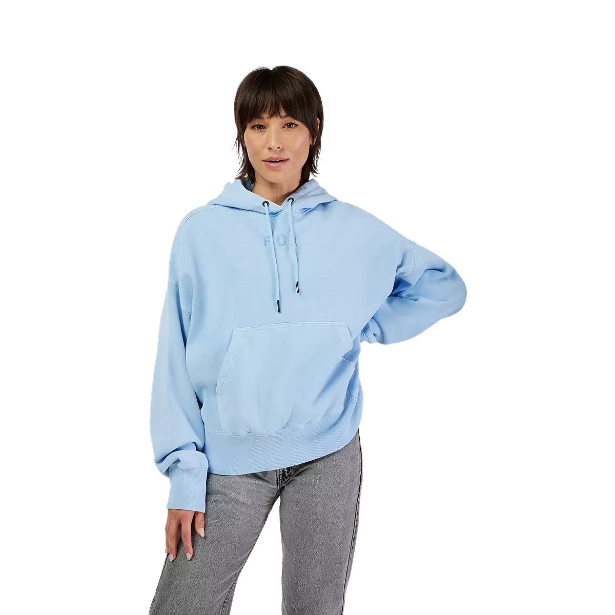 Fox Racing - Womens Wordmark Oversized Pullover Hoodie-Cashmere Blue (32830-381)