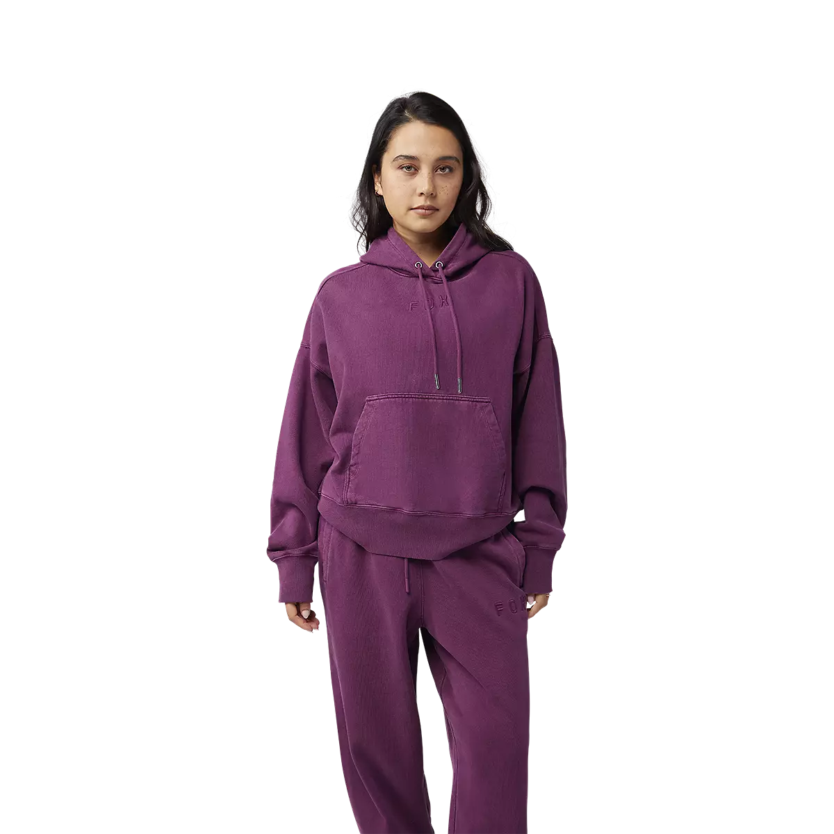 Fox Racing - Womens Wordmark Oversized Pullover Hoodie-Sangria (32830-552)
