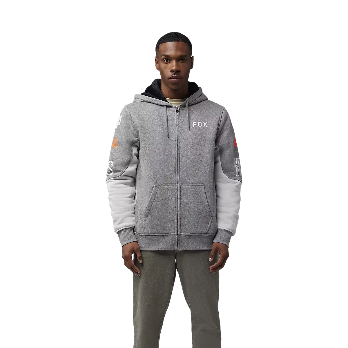 Fox Racing - Race Spec Blocked Sasquatch Zip Hoodie-Light Grey (32900-097)