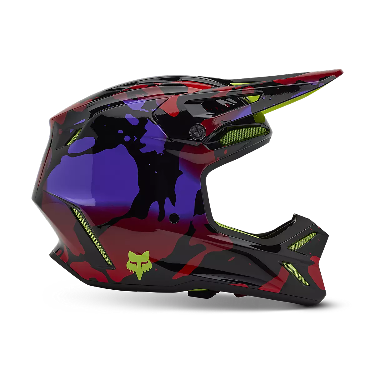Fox Racing - V3 Throttle Helmet-Flo Yellow (32998-130)