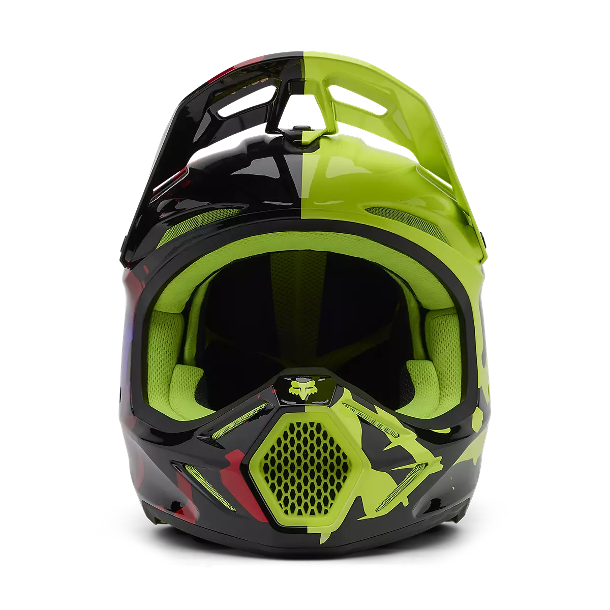 Fox Racing - V3 Throttle Helmet-Flo Yellow (32998-130)