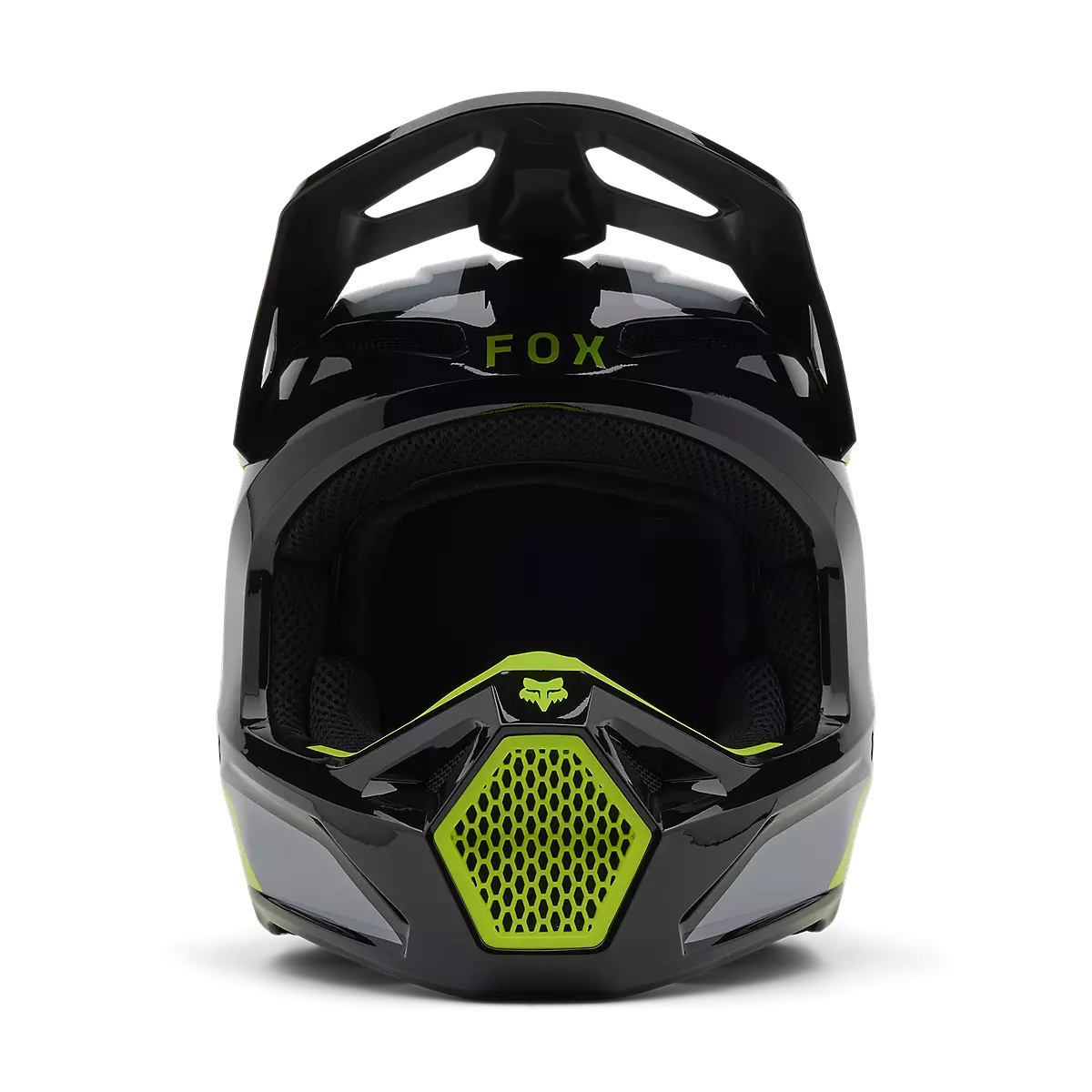 Fox Racing - V1 Lean Helmet-Grey/Yellow (32999-086)