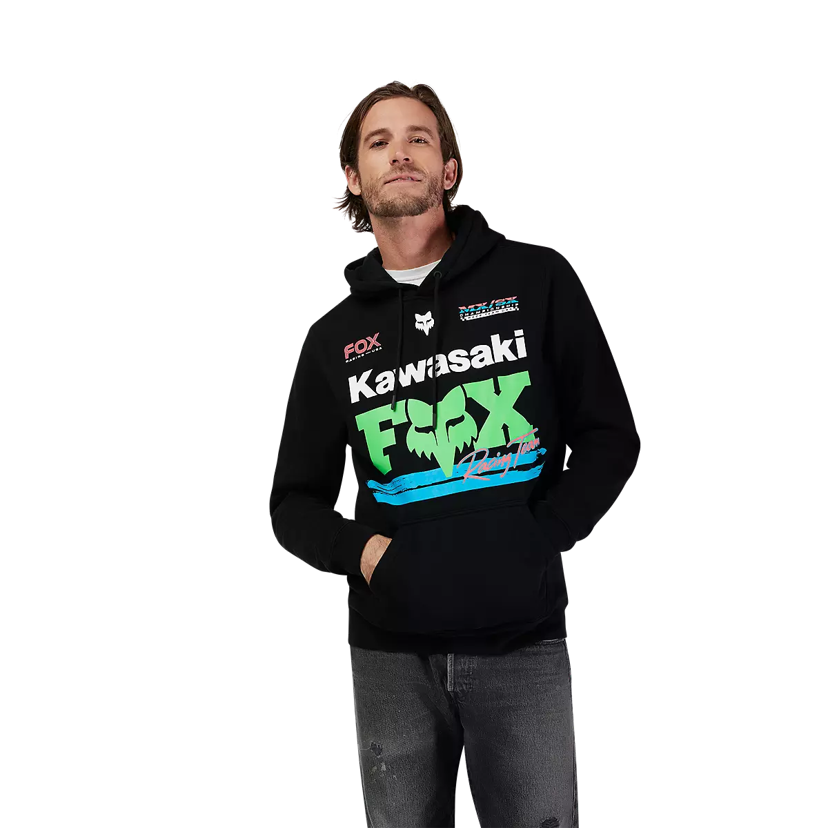 Fox Racing - Kawasaki Pullover Hoodie-Black (33375-001)
