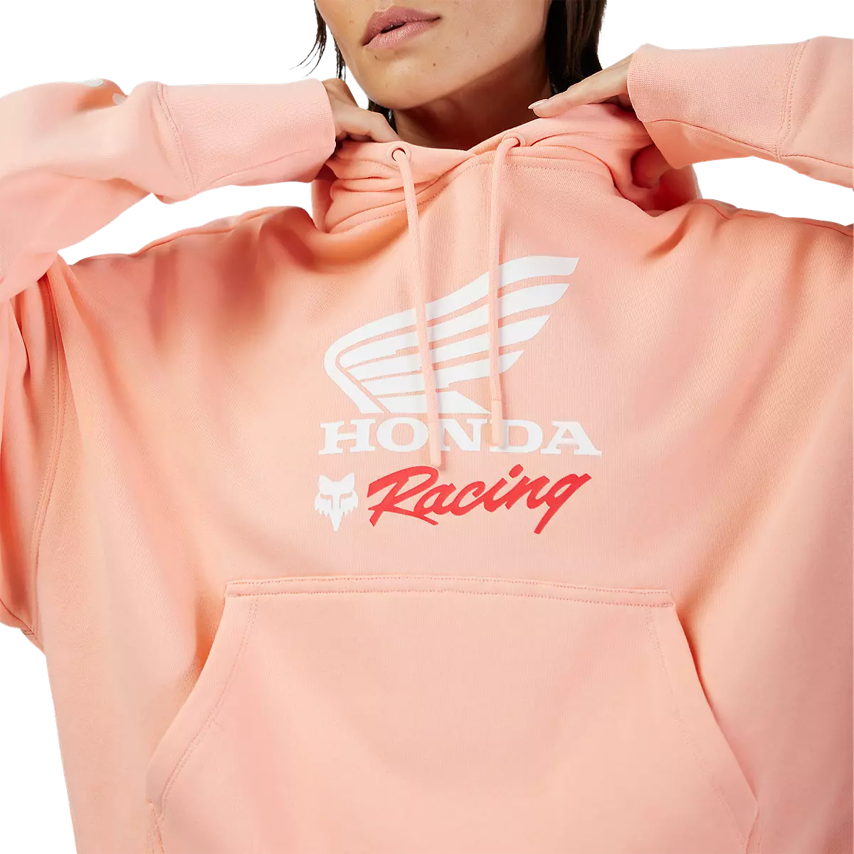 Fox Racing - Womens Fox X Honda Oversized Pullover Hoodie-Pale Pink (33574-273)