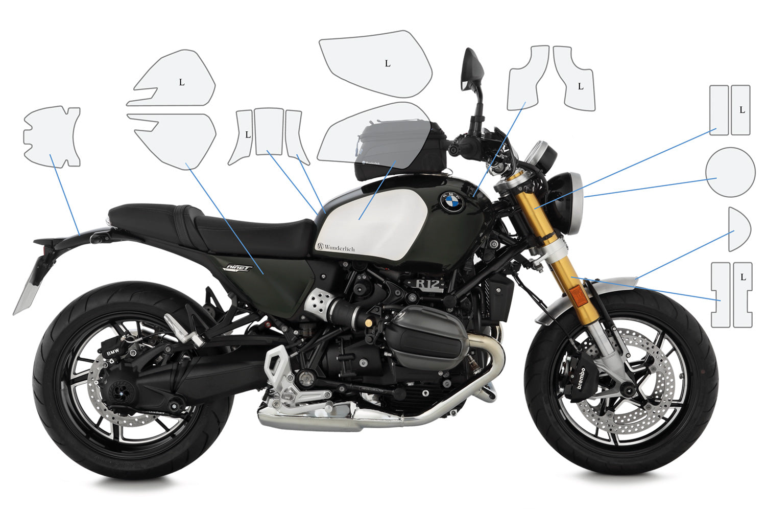 PremiumShield - Complete Paint Protection Set for BMW R12 nineT