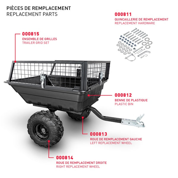 Kimpex-TRAILER ATV/UTV 650 LB KIMPEX T1080 