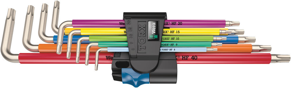 Wera Tools - 3967/9 TX SXL Multicolour HF Stainless 1 L-key set with holding function, stainless