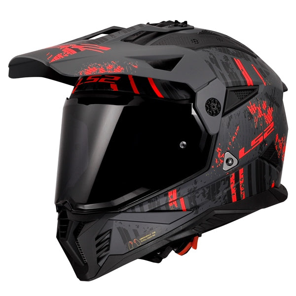 LS2-HELM BLAZE II CRAZY W/SUNV LGY/RD 3XL 702-1117 6942141715181