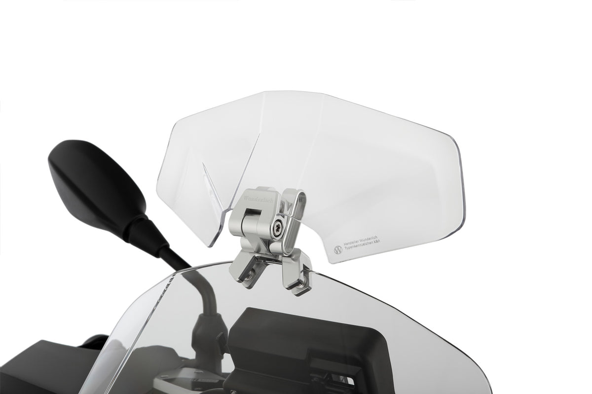 Wunderlich windshield extension Vario-ERGO 3D+ transparent, perfect wind protection thanks to the clever add-on spoiler