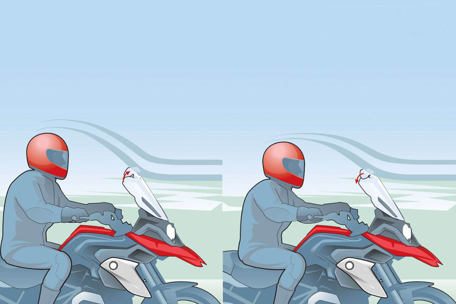 Wunderlich windshield extension Vario-ERGO 3D+ transparent, perfect wind protection thanks to the clever add-on spoiler