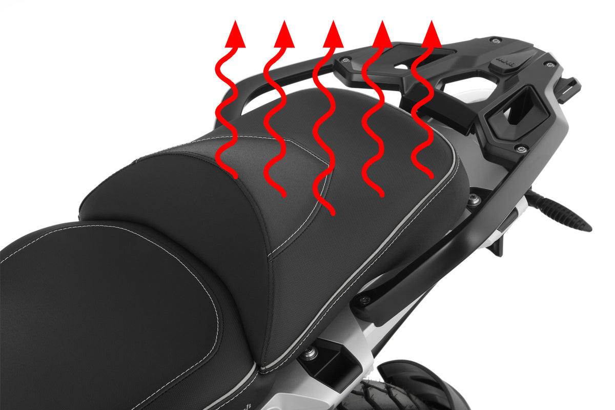 This heated ACTIVCOMFORT passenger seat is intended for motorcycles that were delivered without factory-installed seat heating