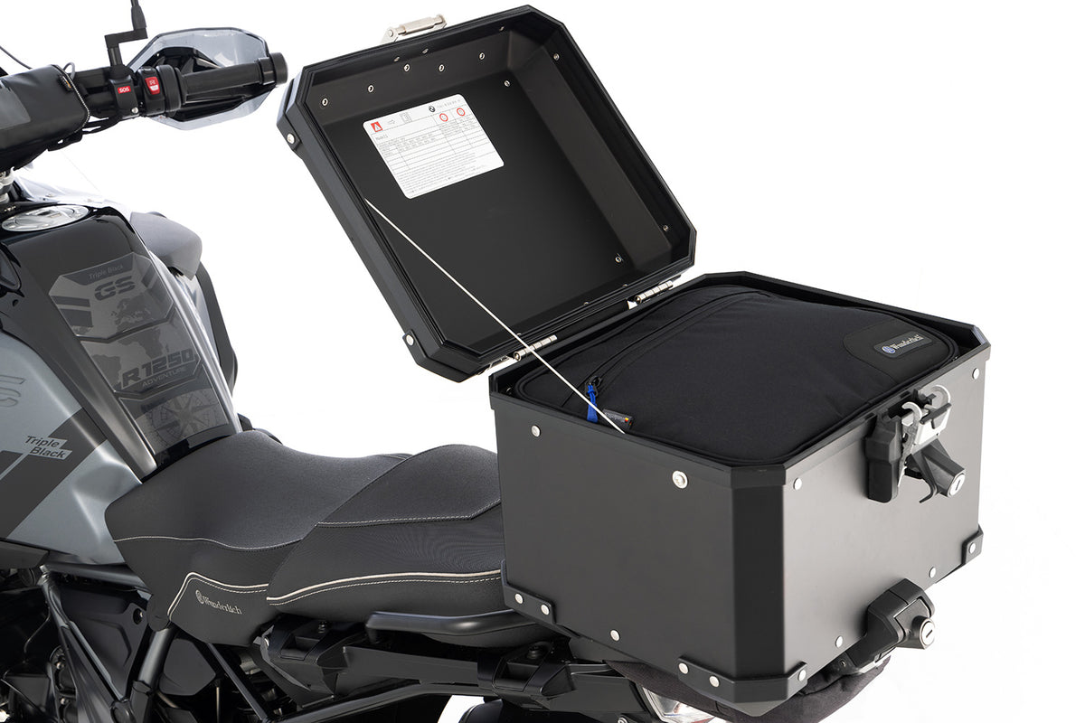 Perfectly fitting inner bag for the original BMW aluminum top case as well as comparable motorcycle top cases