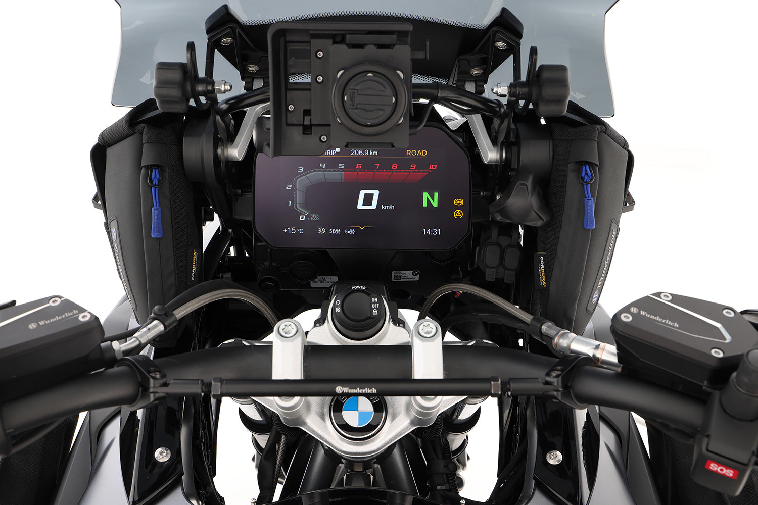 Two functional, cleverly arranged bags - designed specifically to fit the wind deflectors 