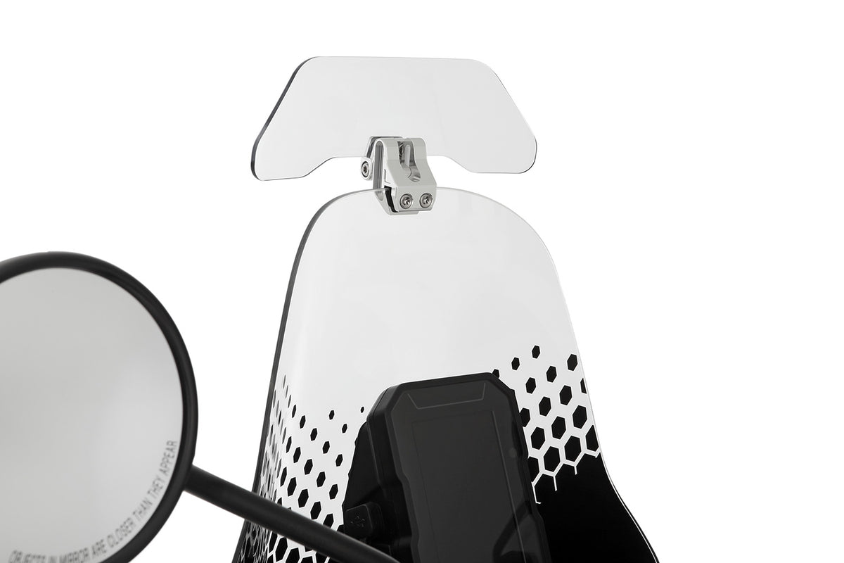 Wunderlich windshield extension Vario-ERGO 3D+ transparent, perfect wind protection thanks to the clever add-on spoiler