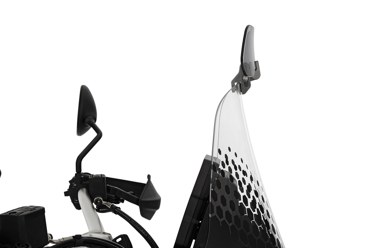 Wunderlich windshield extension Vario-ERGO 3D+ transparent, perfect wind protection thanks to the clever add-on spoiler