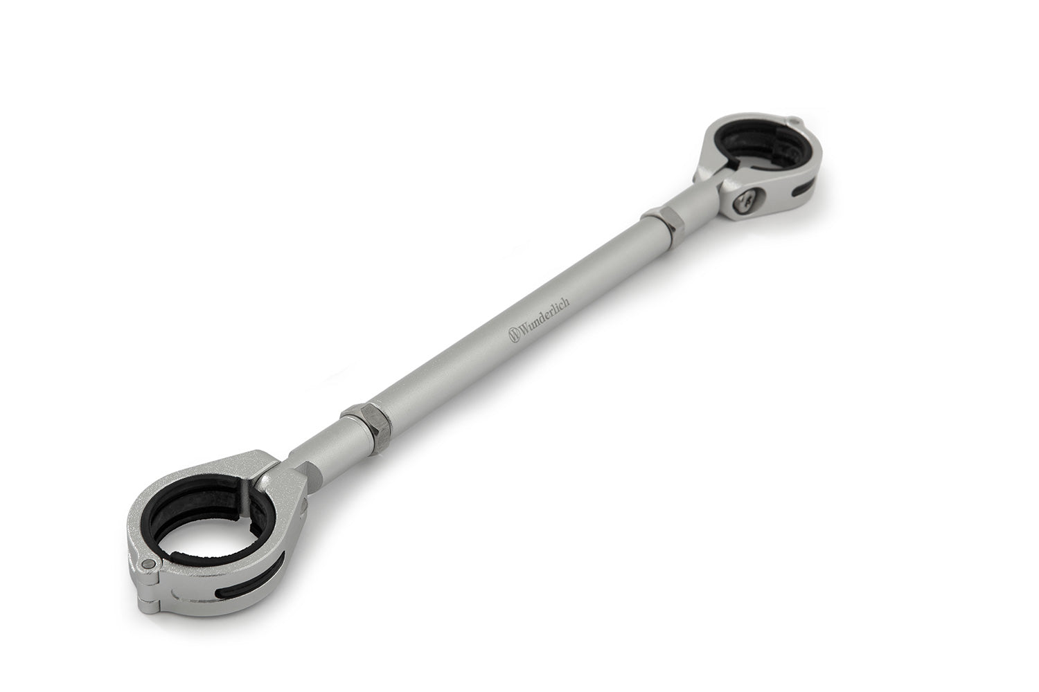 Silver-colored handlebar center strut made of aluminum