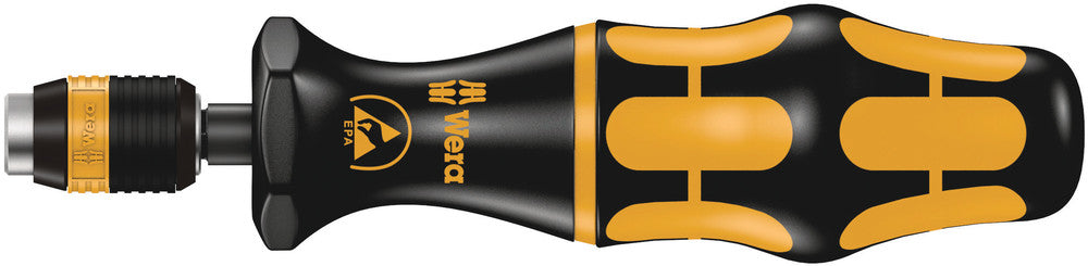 Wera Tools - 7400 ESD series Kraftform Torque screwdrivers, with factory pre-set value (0.1-1.5 Nm) and Rapidaptor quick-release chuck, handle size 89 mm