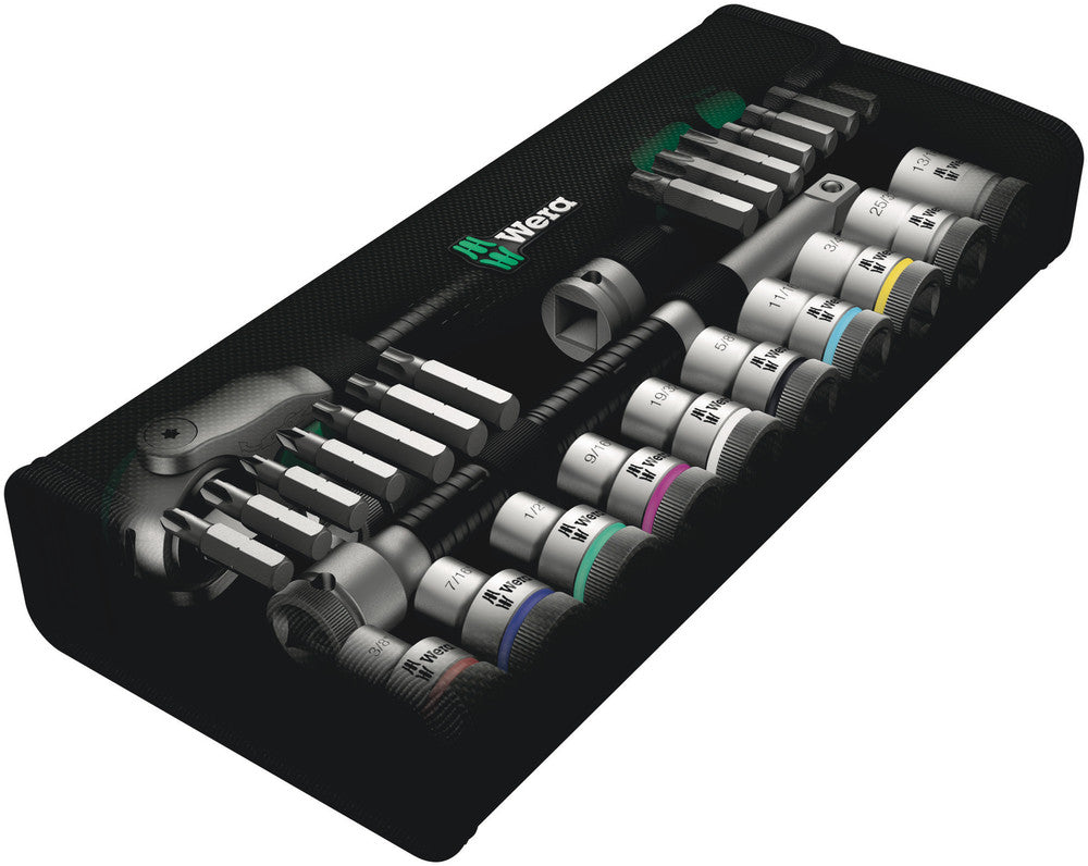 Wera Tools - 8100 SC 9 Zyklop Speed Ratchet Set, 1/2" drive, imperial