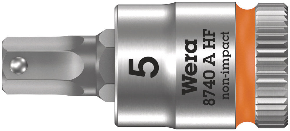Wera Tools - 8740 A HF Zyklop bit socket with holding function, 1/4" drive