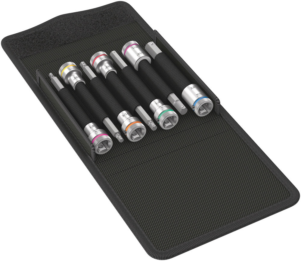 Wera Tools - 8740 B HF Imperial 1 Zyklop bit socket set with holding function, 3/8" drive