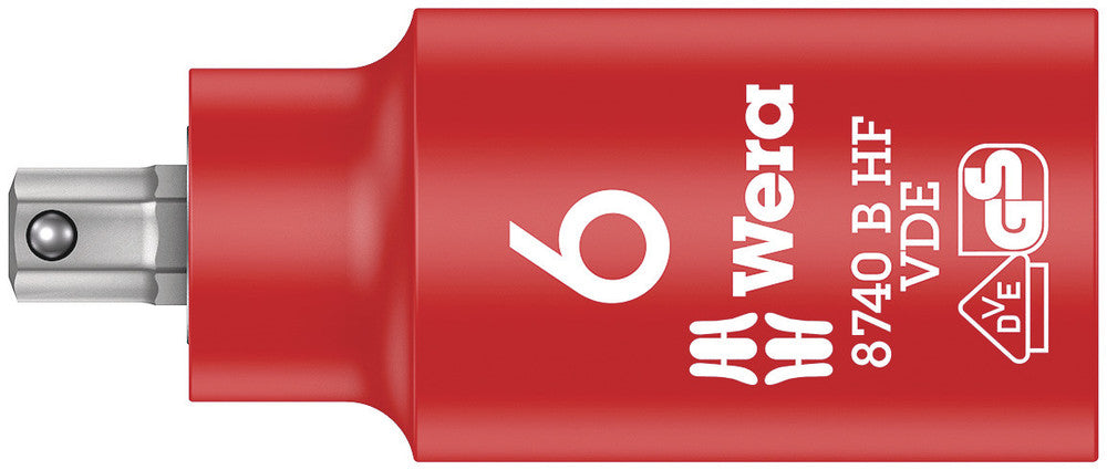 Wera Tools - 8740 B VDE HF Zyklop Hex bit socket, insulated, with holding function, 3/8" drive