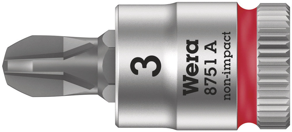Wera Tools - 8751 A Phillips Zyklop bit socket, 1/4" drive