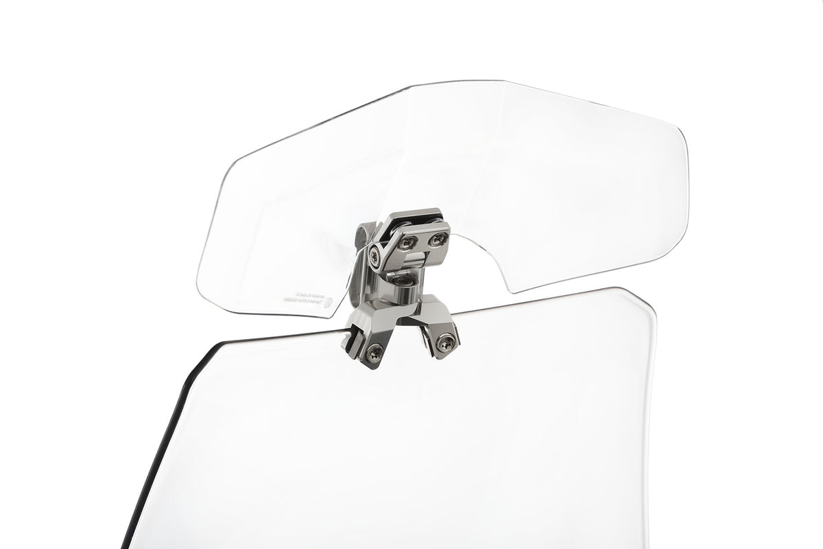 Wunderlich windshield extension Vario-ERGO 3D+ transparent, perfect wind protection thanks to the clever add-on spoiler