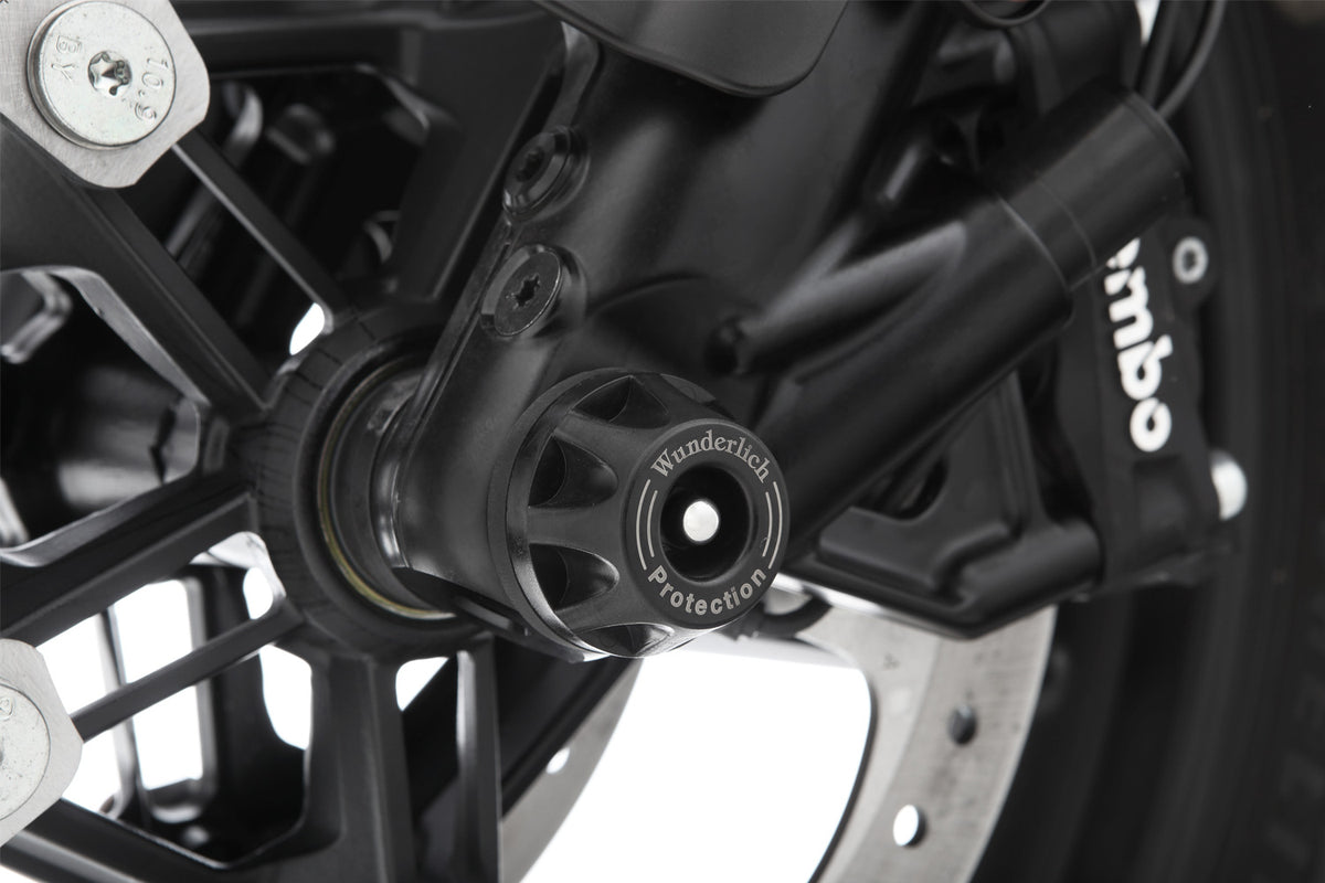 DoubleShock axle protection pads now also keep the front fork a safe distance from the asphalt and help prevent serious damage