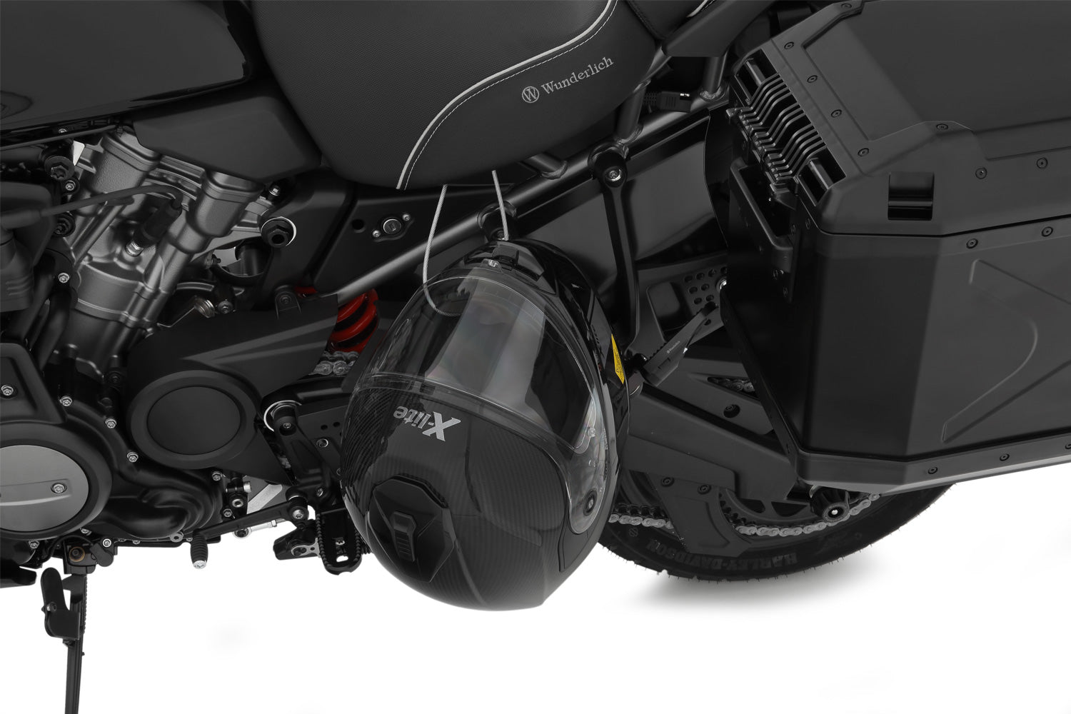 Wunderlich helmet anti-theft system „HelmLock“. The safest helmet protection.