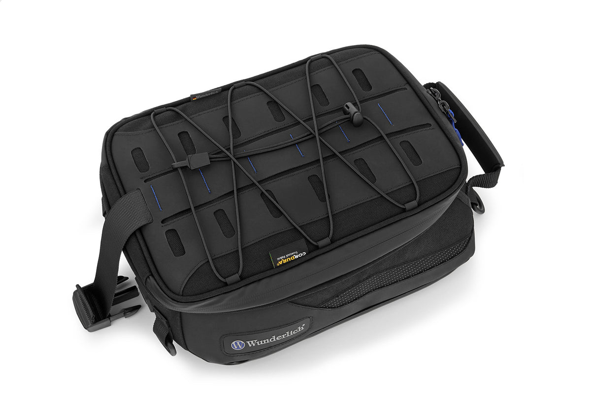 High quality, compact tank bag - New, streamlined, functional design, recognisable by the subtle blue applications