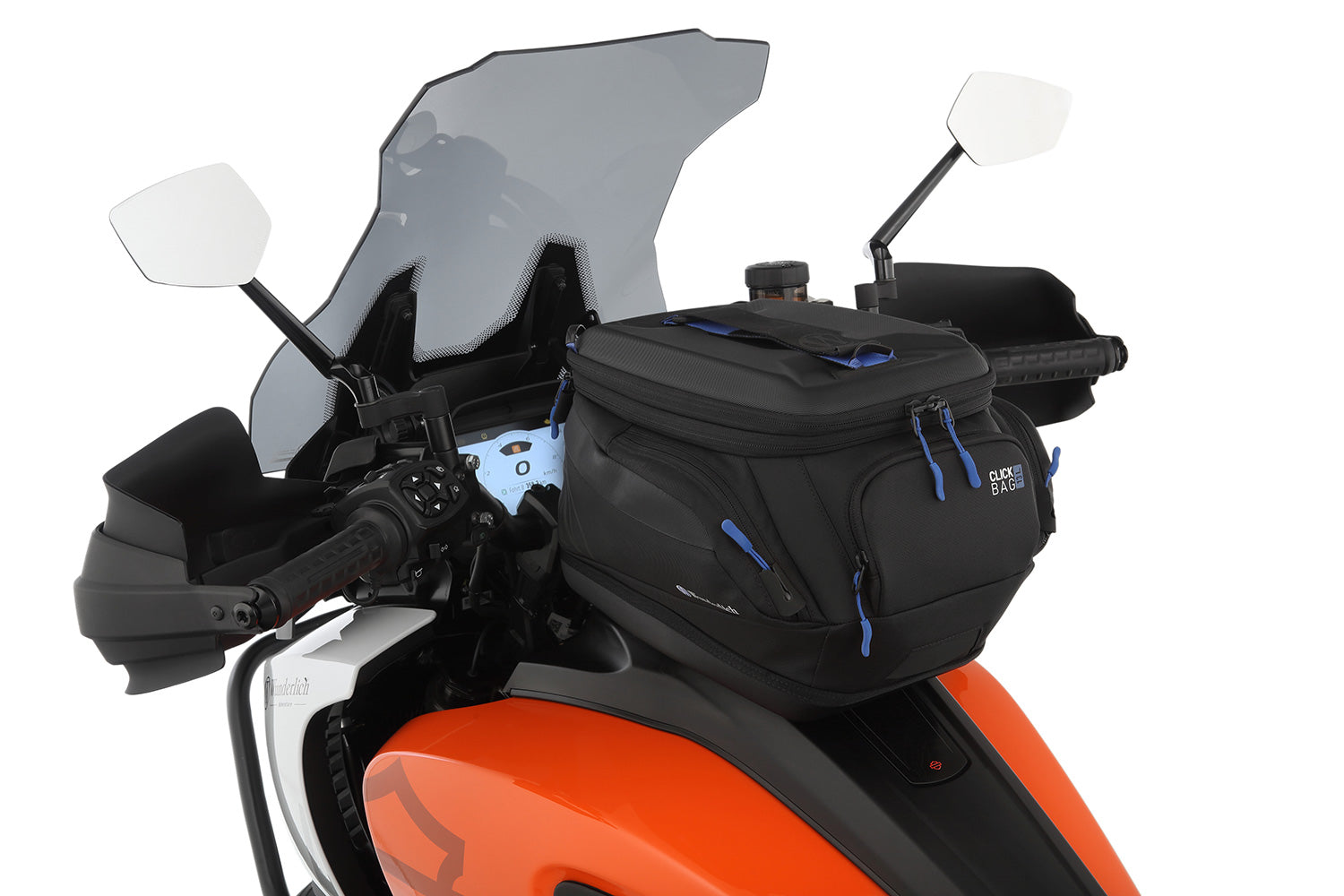 Tank ring bracket for secure attachment of CLICK BAGs with a single click