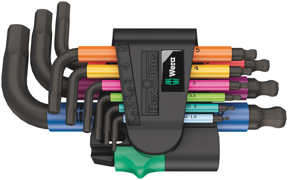 Wera Tools - 950/9 Hex-Plus Multicolour 2 L-key set, metric, BlackLaser