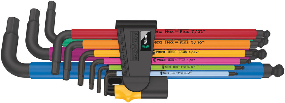 Wera Tools - 950/9 Hex-Plus Multicolour Imperial 2 L-key set, imperial, BlackLaser