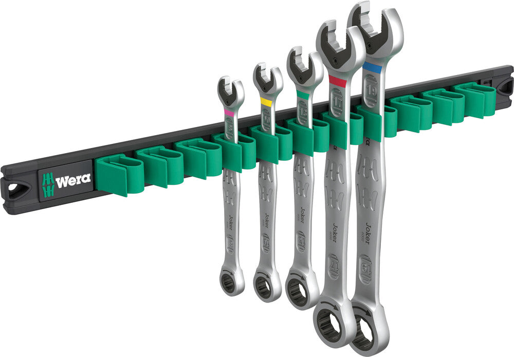 Wera Tools - 9631 Magnetic rail 6000 Joker 2 Ratcheting combination wrenches set