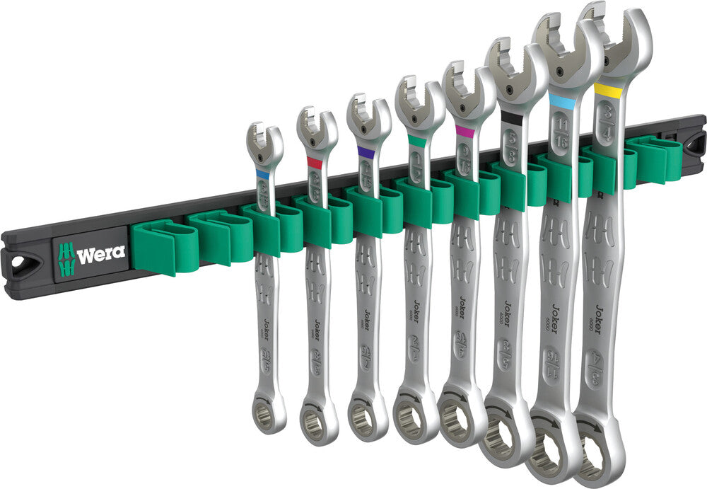 Wera Tools - 9632 Magnetic rail 6000 Joker Imperial 1 Ratcheting combination wrenches set
