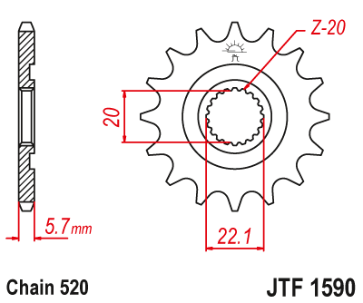 JT Sprockets - Front Counter Shaft Sprocket