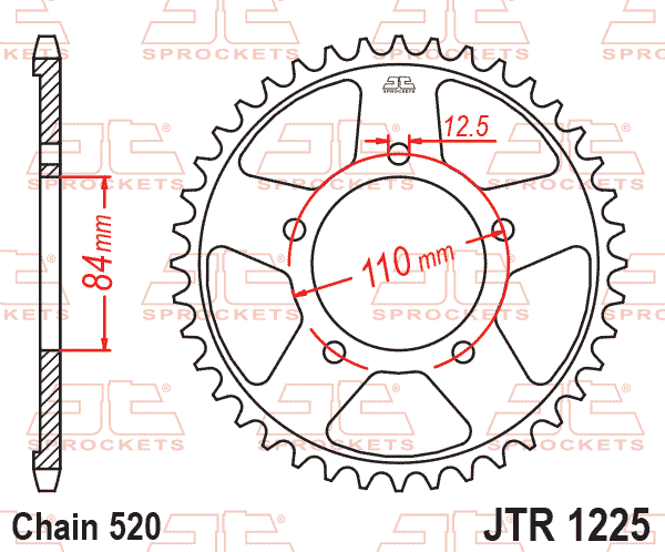 JT Sprockets - Steel Rear Sprocket (JTR1225.41)