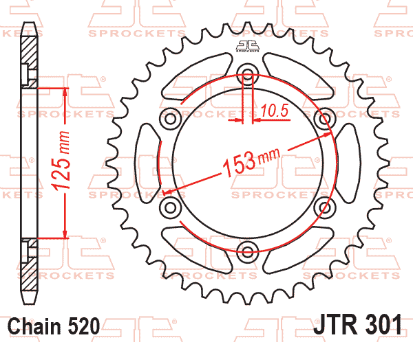 JT Sprockets - JTR301 Steel Rear Sprocket